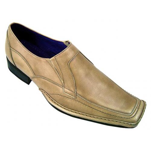 Giorgio Brutini  Beige Square Toe Leather Loafers #170149